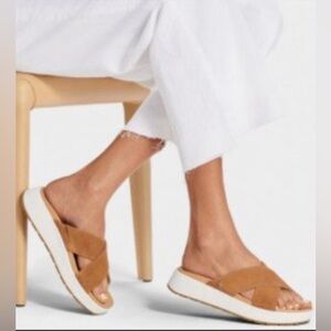 UGG Tan Suede Crossover Sandals